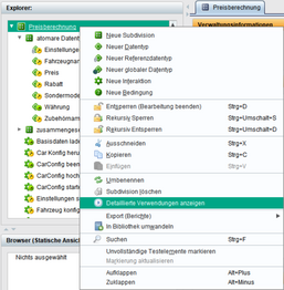 Detaillierte Verwendung für ein Testelement oder alle Elemente einer Subdivision aufrufen.