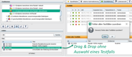 Ist kein Testfall in der Testfalltabelle ausgewählt, wird ein Fehler allen Testfällen zugeordnet.