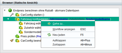 Das Springen zu den angezeigten Elementen ist nun möglich.